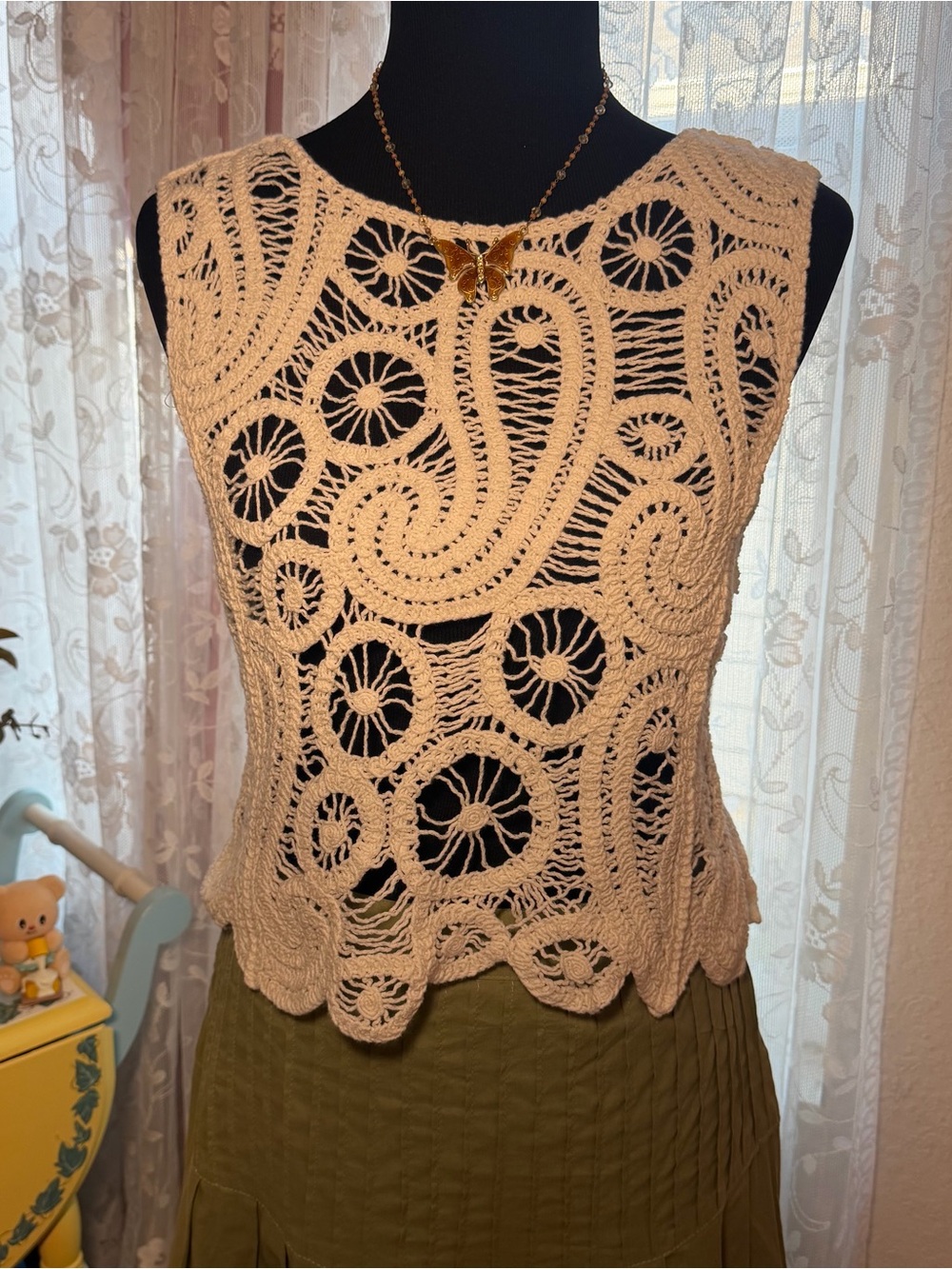 crotchet paisley tank top